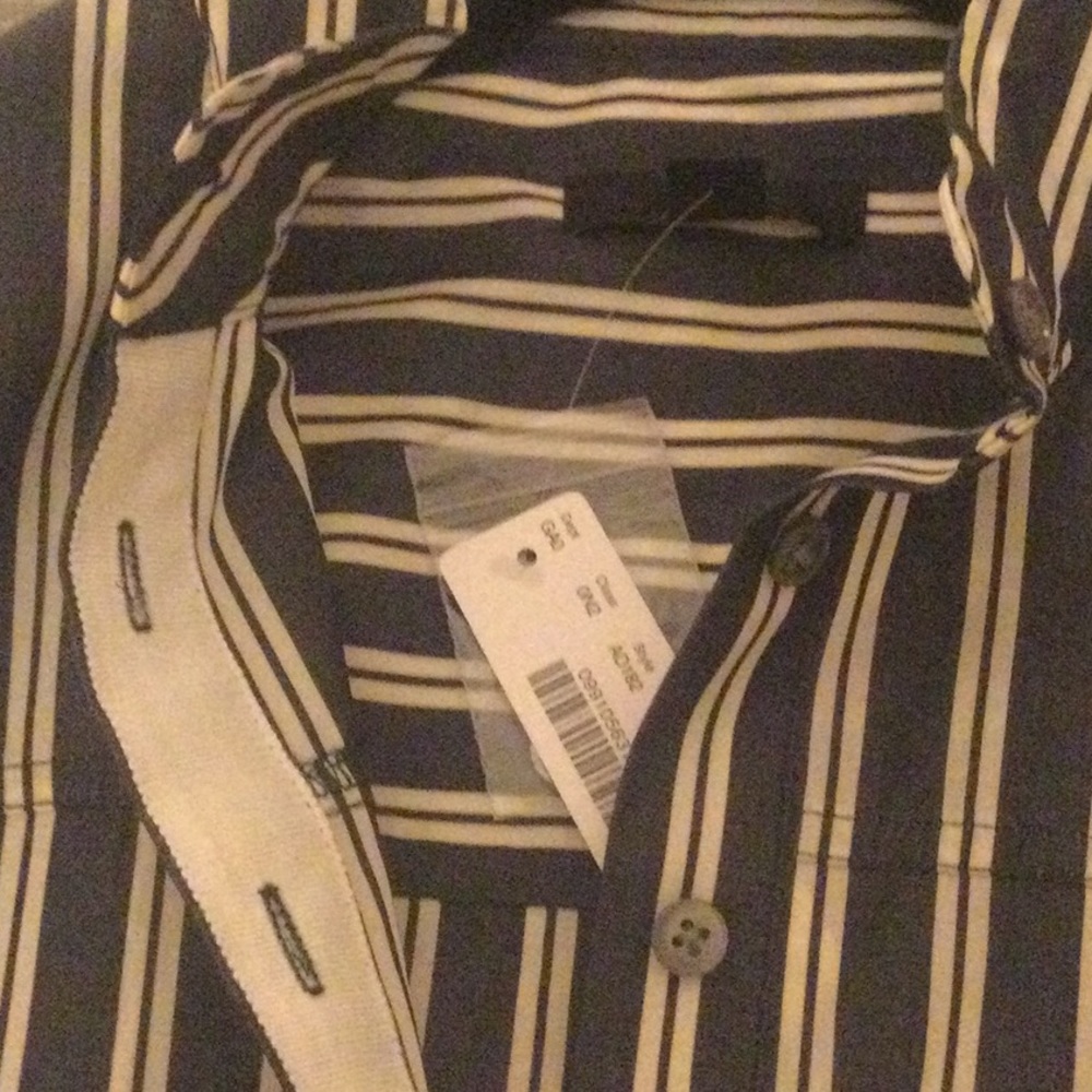 JCrew navy and white stripe top